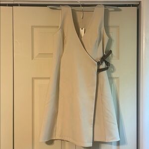Anthropologie cream mini dresses with leather belt